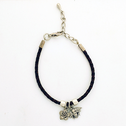 Bee & Flower Braided bracelet