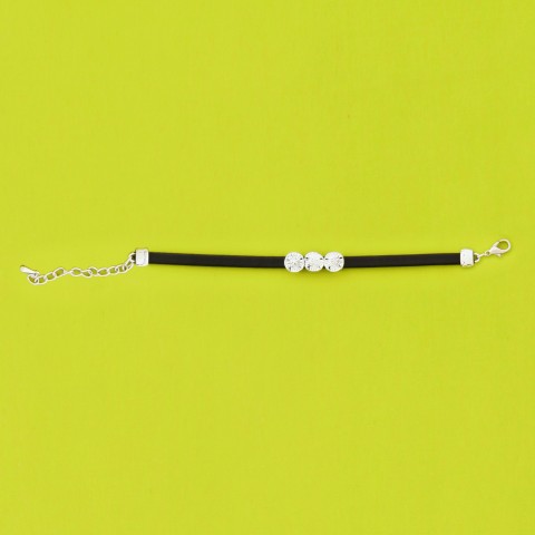 Sanddollars black leather Bracelet   