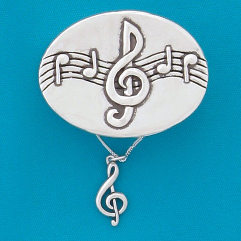 Treble Clef Wish Box w / Treble Clef Necklace