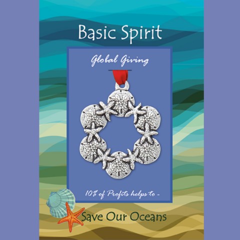 Sanddollar Wreath Save Our Oceans Global Giving Ornament