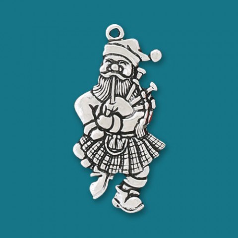 Santa w/ Bagpipes Holiday Ornament