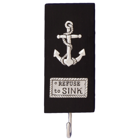 Anchor Hook on Black Wood