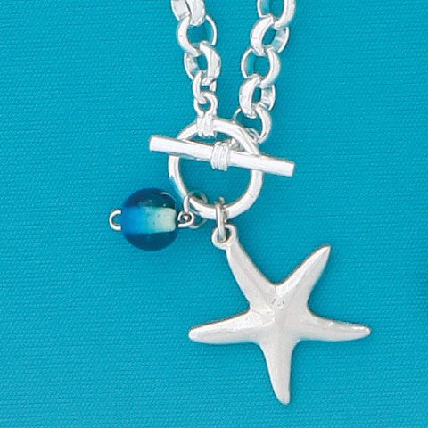 Seastar Single Charm Bracelet with Bead