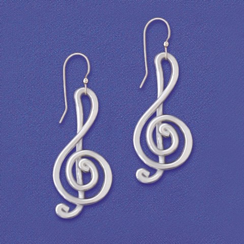 Treble Clef Woodstock Earrings 