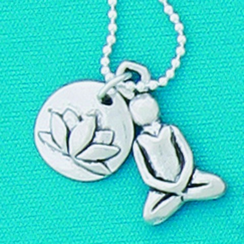 Lotus/yoga 18" Dbl. Charm Necklace 