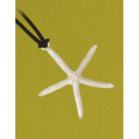 Large Starfish Suede Pendant