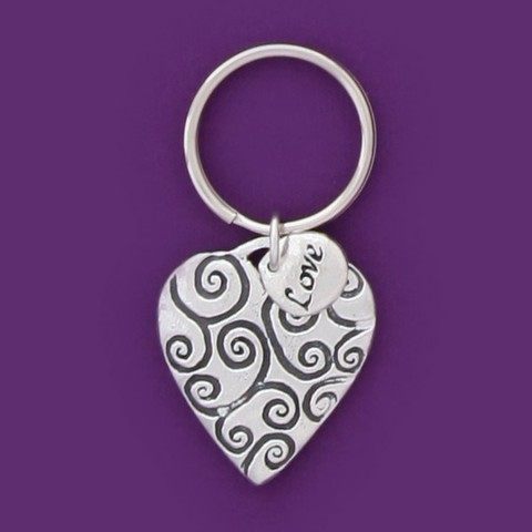 Heart Swirls Keychain