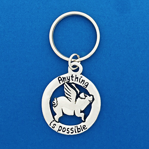 Flying Pig Keychain