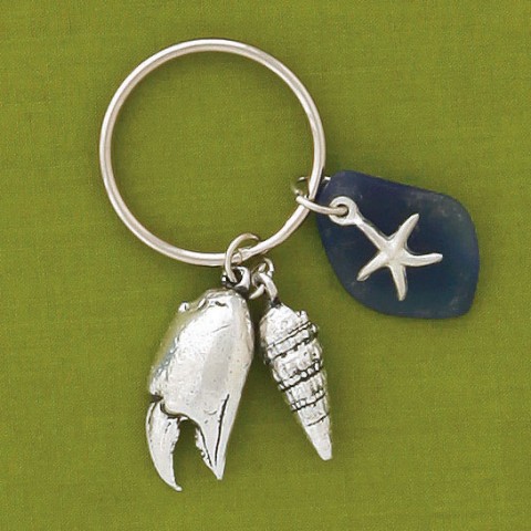 Crab Claw Seaglass Keychain