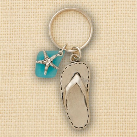 Sandal Seaglass Keychain