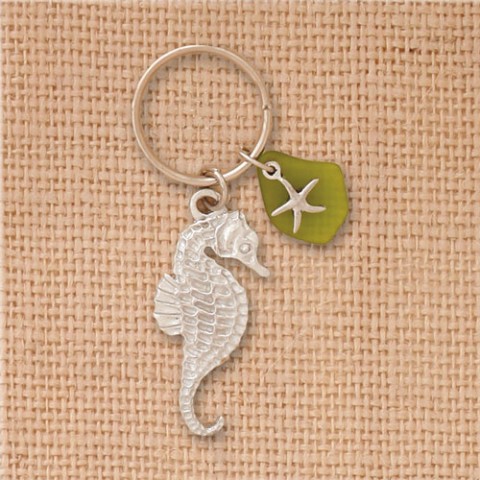 Seahorse Seaglass Keychain 