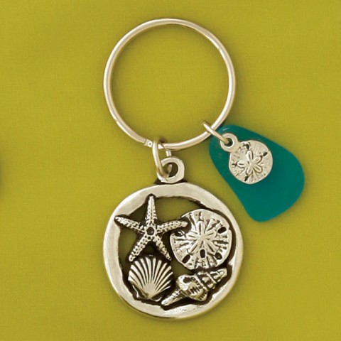 Seashells Seaglass Keychain