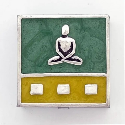 Yoga Pose Pewter Resin Pill Box