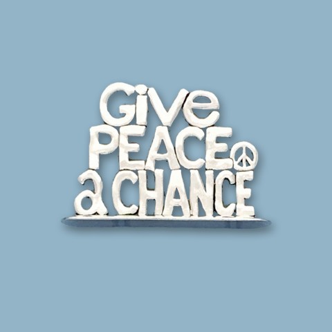 Small Give Peace A Chance Standing Word Plaque