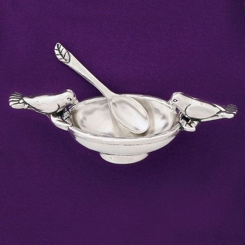 Bird Bath Salt Cellar w / spoon