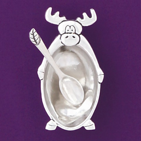 Moose Salt Cellar with Spoon