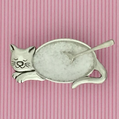 Cat Salt  Cellar w/Spoon