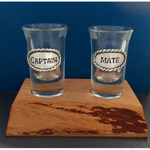 Captain & Mate Shot Glasses w/Board